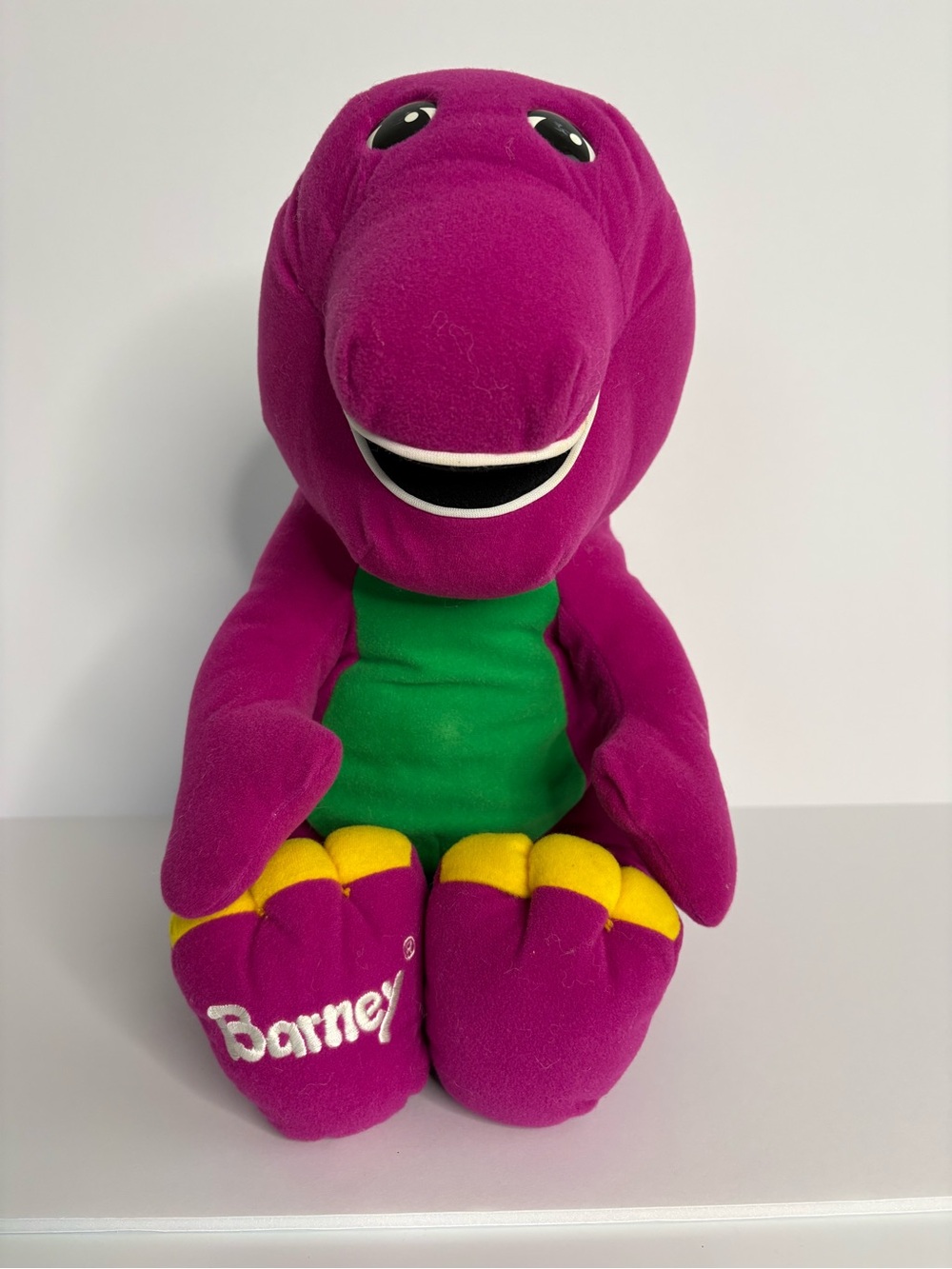 Vintage Playskool Barney the Purple Talking Dinosaur Plush 1996 Working